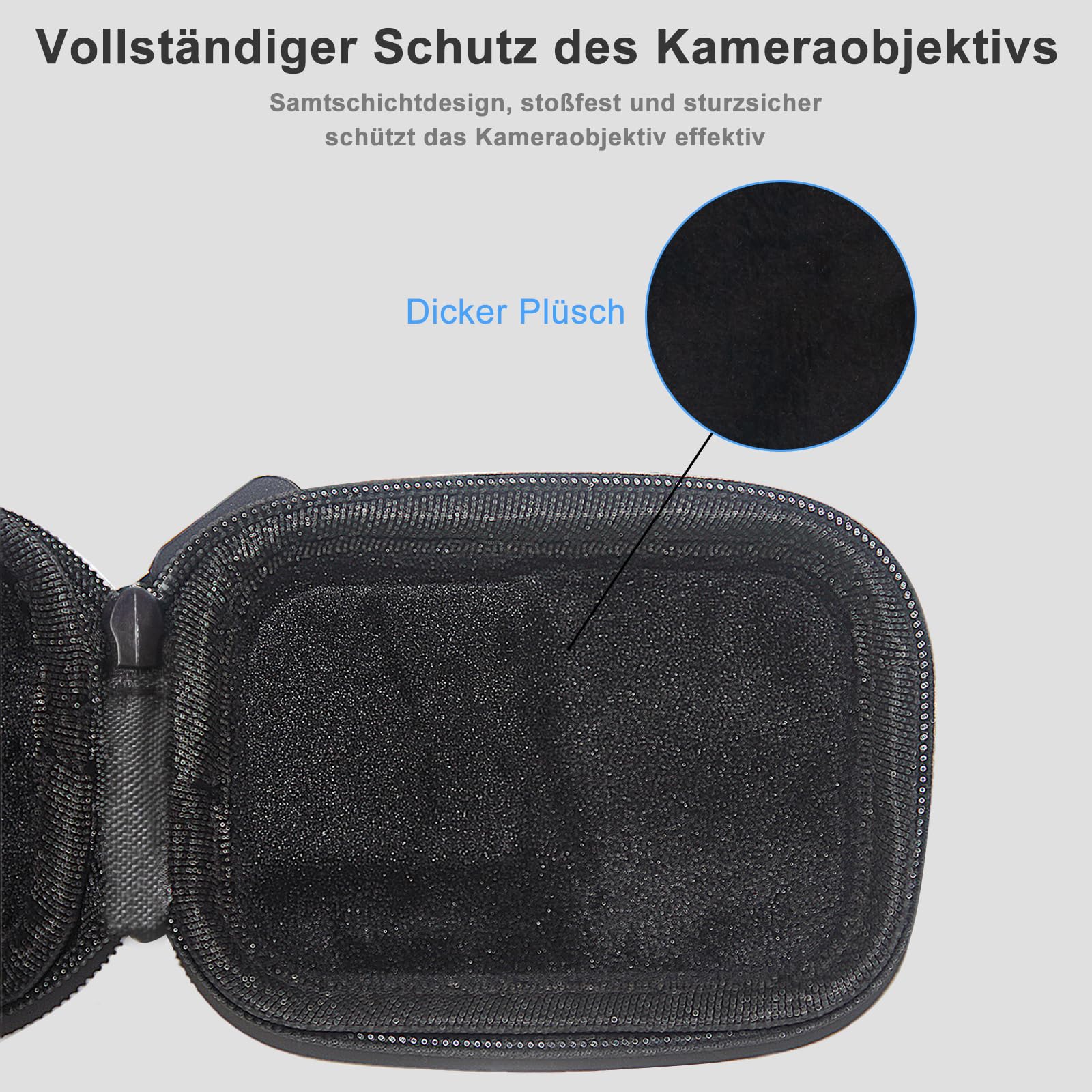 FiTSTILL Schwarze PU-Mini-Aufbewahrungstasche für INSTA360 ace pro 2/ace pro/ace/go Ultra Tragbares Design mit Doppelreißverschluss, Zubehör für Ace Pro 2/Ace Pro/Go Ultra