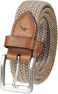 Tommy Bahama Men's Adjustable Stretch Web Belt - Two-Tone Woven Fabric for All-Day Casual Comfort