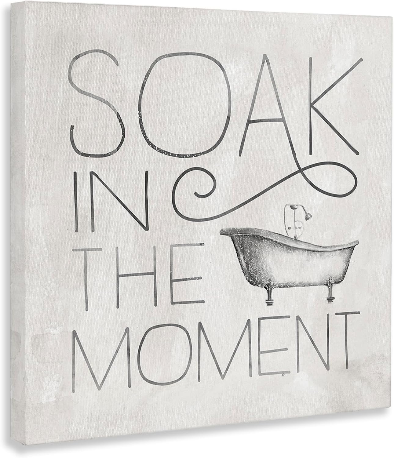 Stupell Industries 'Vintage Bathroom Soak Phrase', Canvas Art, 36 x 36 Inches, Easy to Hang and Sturdy, Made in USA, by Nina Pierce
