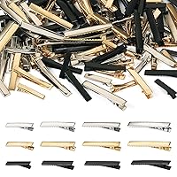 Vista 14 de 100 pinzas de pelo de cocodrilo negro, 5 tamaños, pinzas de metal para el cabello, horquillas de una sola punta para lazos para el cabello