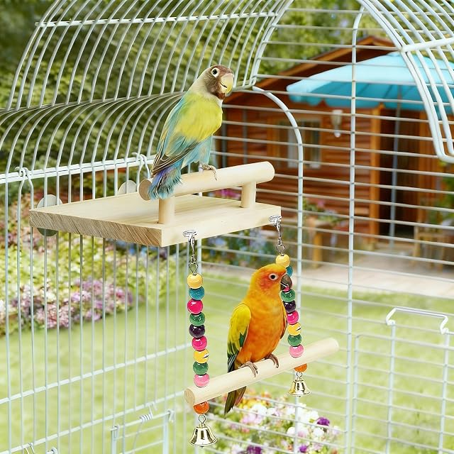 Foto 7 de 7 de ZhouWei Perchas Naturales para Pájaros, Juguetes para Ninfas Plataforma