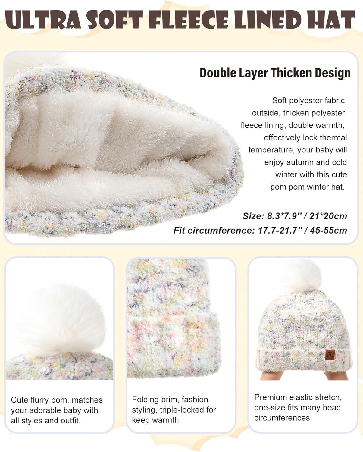 Kids Hat Scarf Gloves Set Girl Ages 3-5 4-6, Toddler Winter Fleece Lined Beanie Hats Mittens 2t Boys Baby 6-12 9 12-18 Months - Image 3