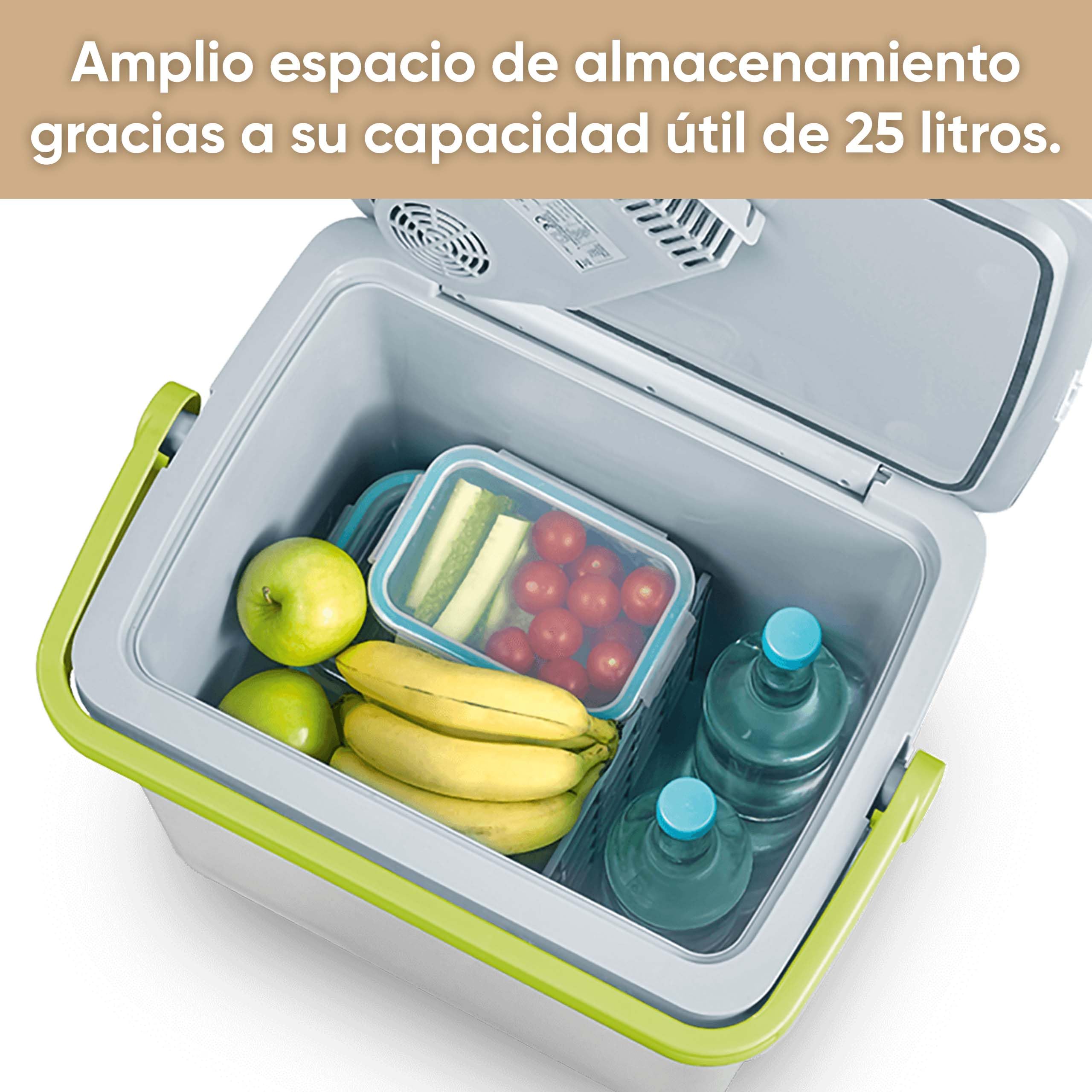 Severin TKB 2925 - Nevera portátil eléctrica con conexión USB, capacidad de 25 l, potencia 58 W, color gris verde