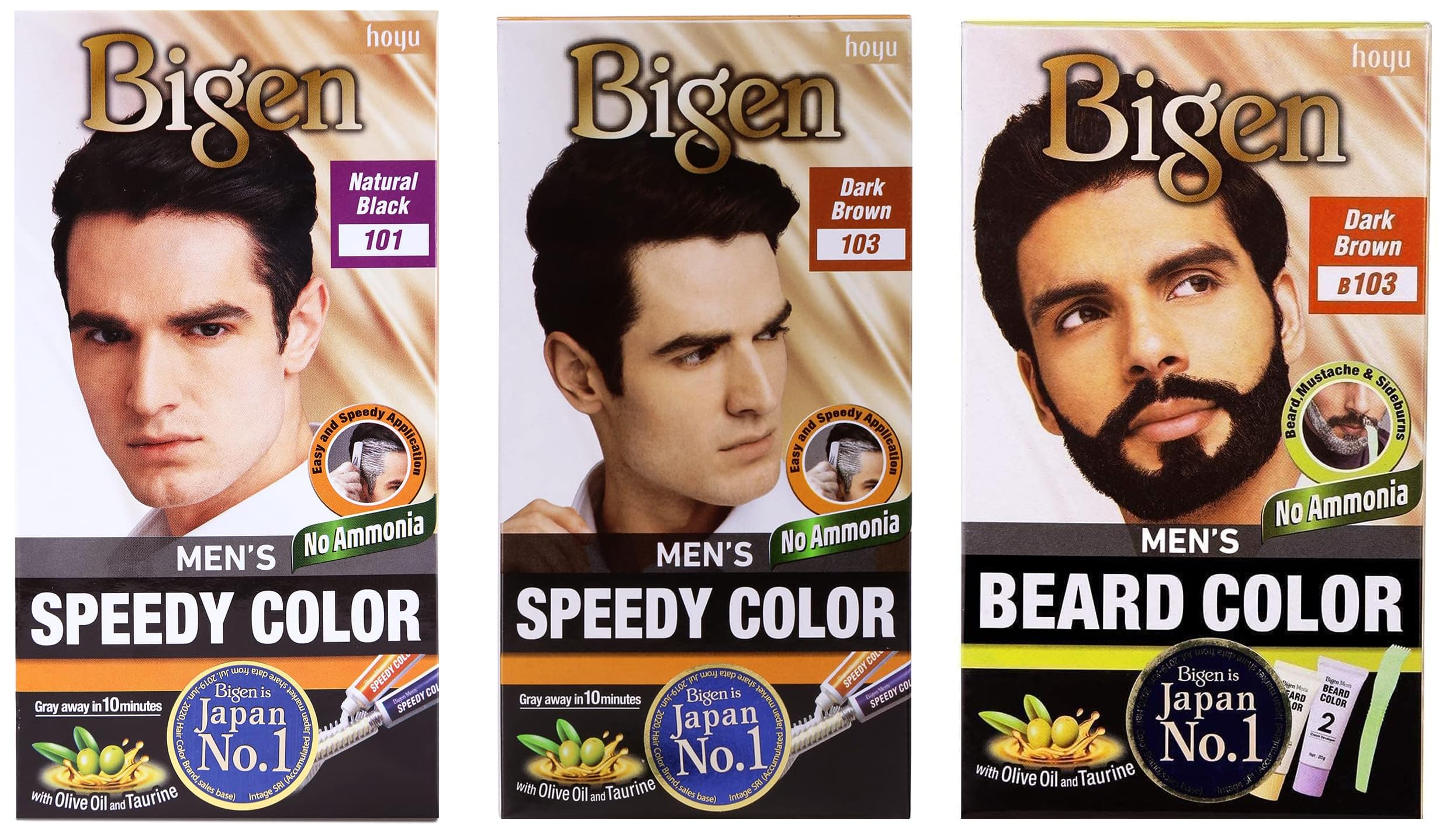 Bigen Beard Color For Men, Dark Brown B103, 40g & Speedy Color For