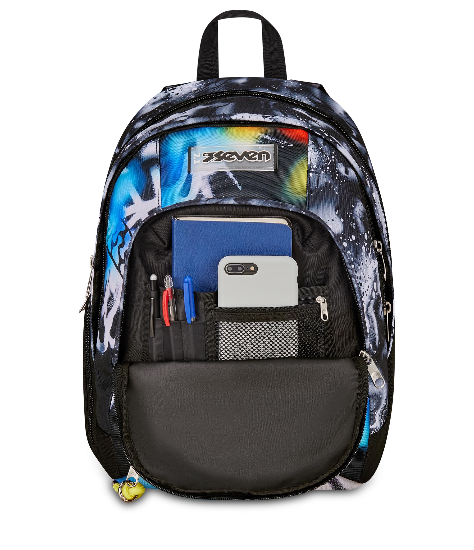 Seven Zaino Scuola Dual BUZZY NOTE BOY, Doppio Scomparto, Blu, 32 L, Multifuzione, Tasca attrezzata, Tasca laterale porta borraccia, Scomparto porta pc, Scuola media e superiore, Bambino, Ragazzo