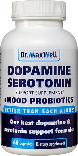 Suplementos de serotonina y dopamina con probióticos para el estado de ánimo, soporte 5 en 1 para (1) dopamina (2) serotonina (3) estado de ánimo