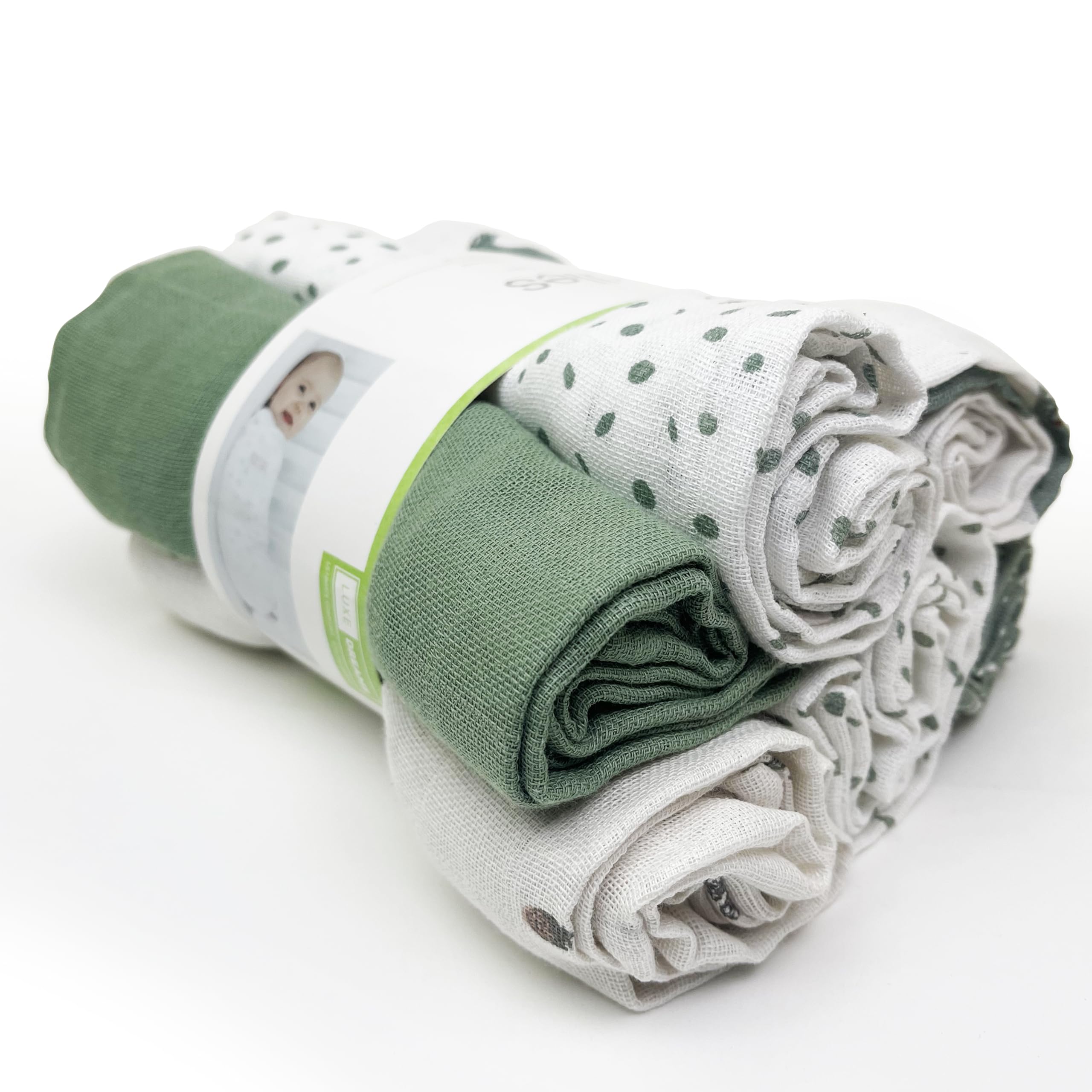 Luxe Dreams Muslin Cloths for Baby Pack of 6 Swaddles Blanket Soft & Breathable 100% Cotton Muslin Squares (65 x 65 cm) Burp Cloth for Newborn Baby Boys & Girls