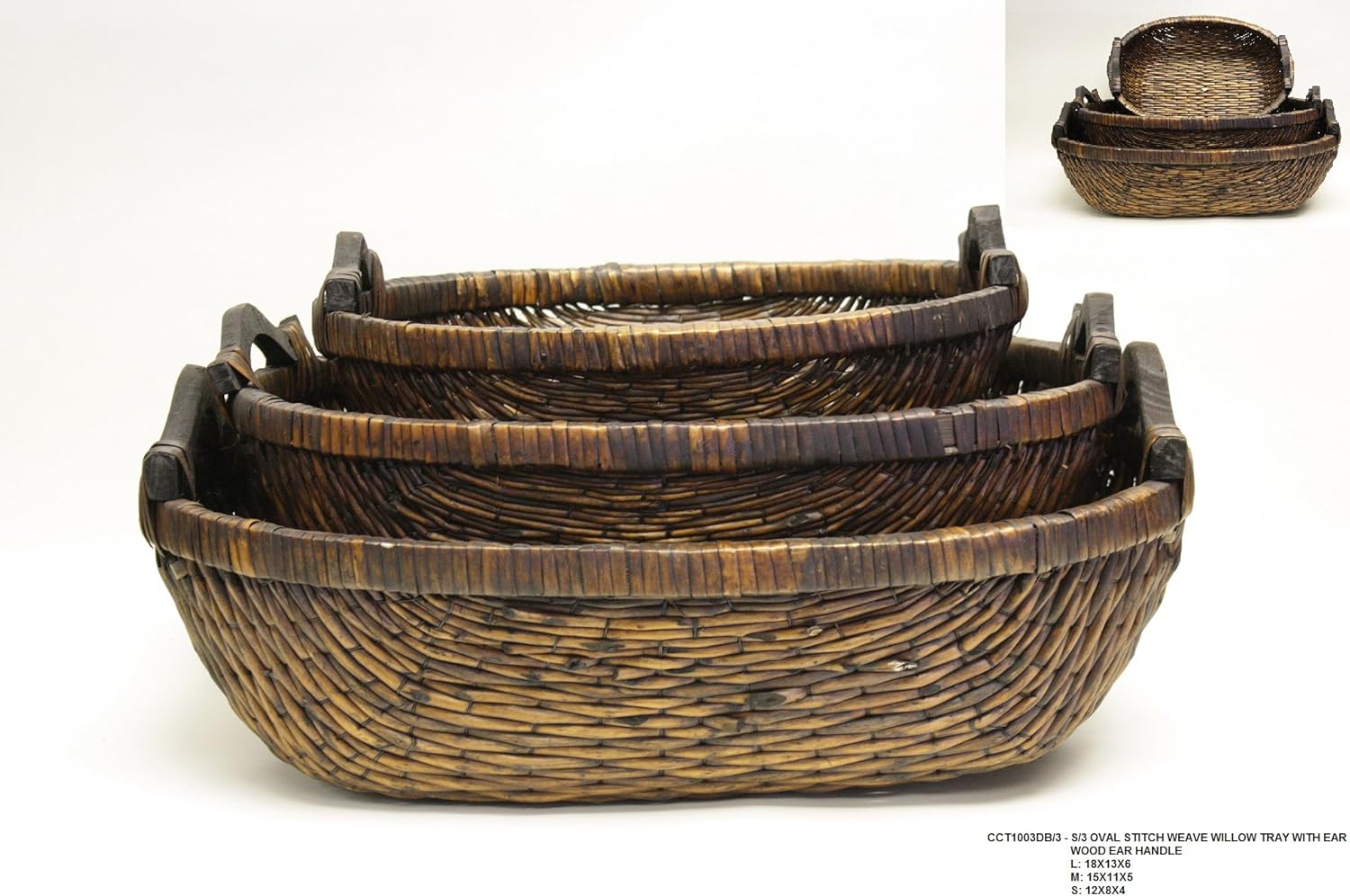 3 Piece Stitch Weave Tray Set