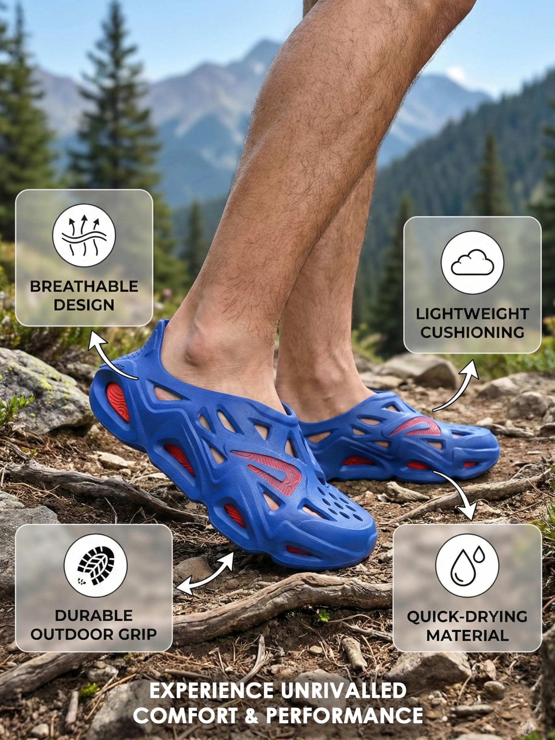 Impakto Super Future - Zoccoli da uomo, leggeri e traspiranti, in EVA, impermeabili, per spiaggia, piscina, passeggiate e uso quotidiano, eleganti e antiscivolo, ad asciugatura rapida e morbidi