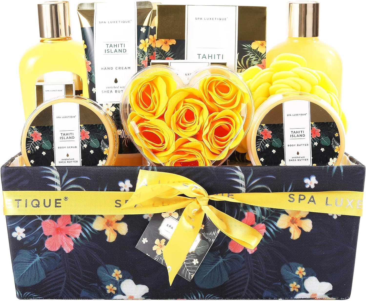 Spa Gift Set, 12 Pieces, Bath Sets for Women and Men, Tahiti Island Relaxing Bath Hamper with Essential Oil, Body Butter, Bubble Bath Spa Gift Set, 12 Pieces, Bath Sets for Women and Men, Tahiti Island Relaxing Bath Hamper with Essential Oil, Body Butter, Bubble Bath