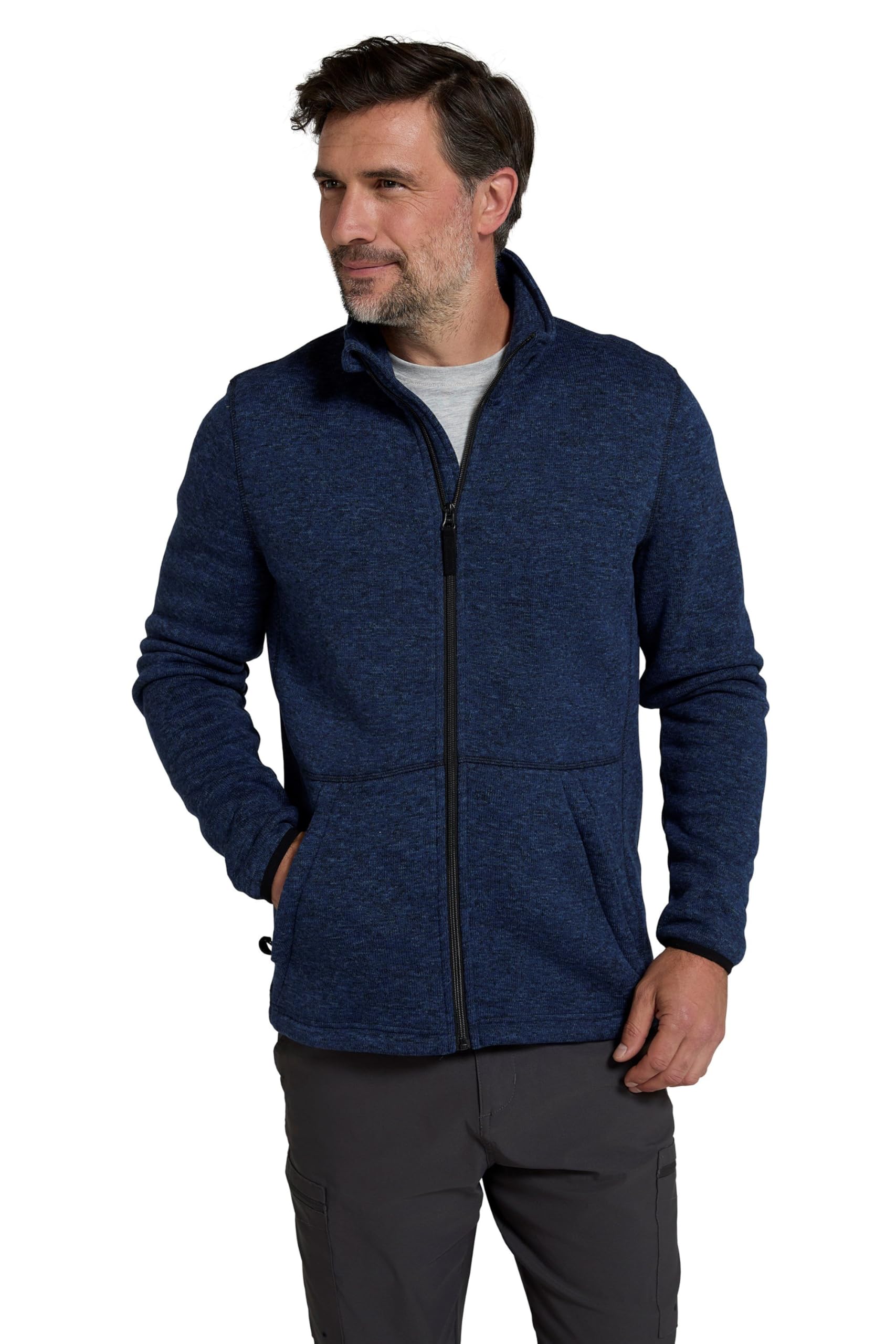 Mountain Warehouse Idris II Mens Full Zip Fleece - Breathable Jacket, Lightweight, Stand Up Neckline - Best for Spring Summer, Travelling, Outdoors, Hiking Navy 4XL