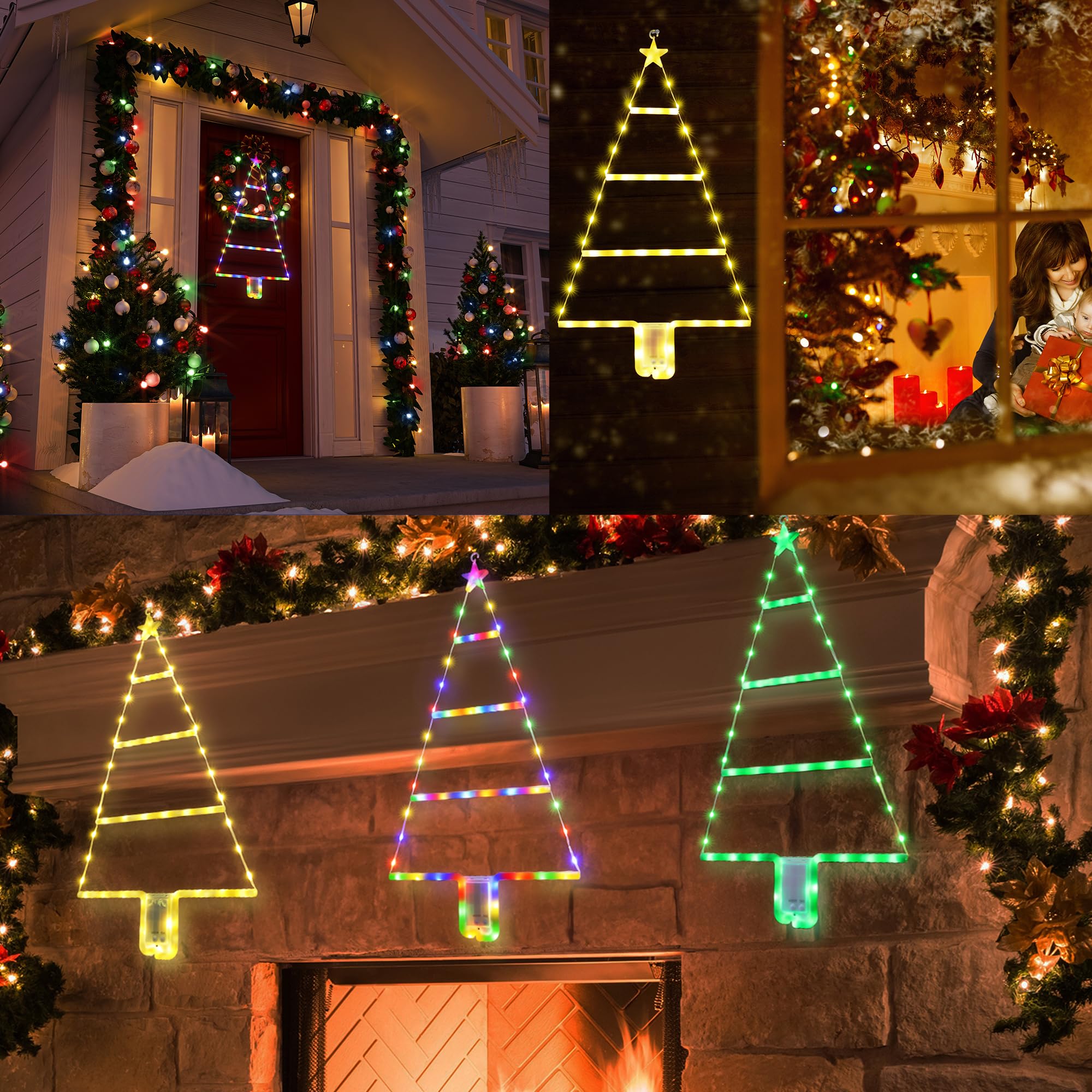 Amazon.com: LYHOPE Christmas Decorations Lights, LED Christmas Ladder Light  2ft, 8 Modes & Timer Battery Christmas Light, Xmas LED Ladder Tree Light  for Window Wall Home Garden Outdoor Indoor Decor (Warm White)