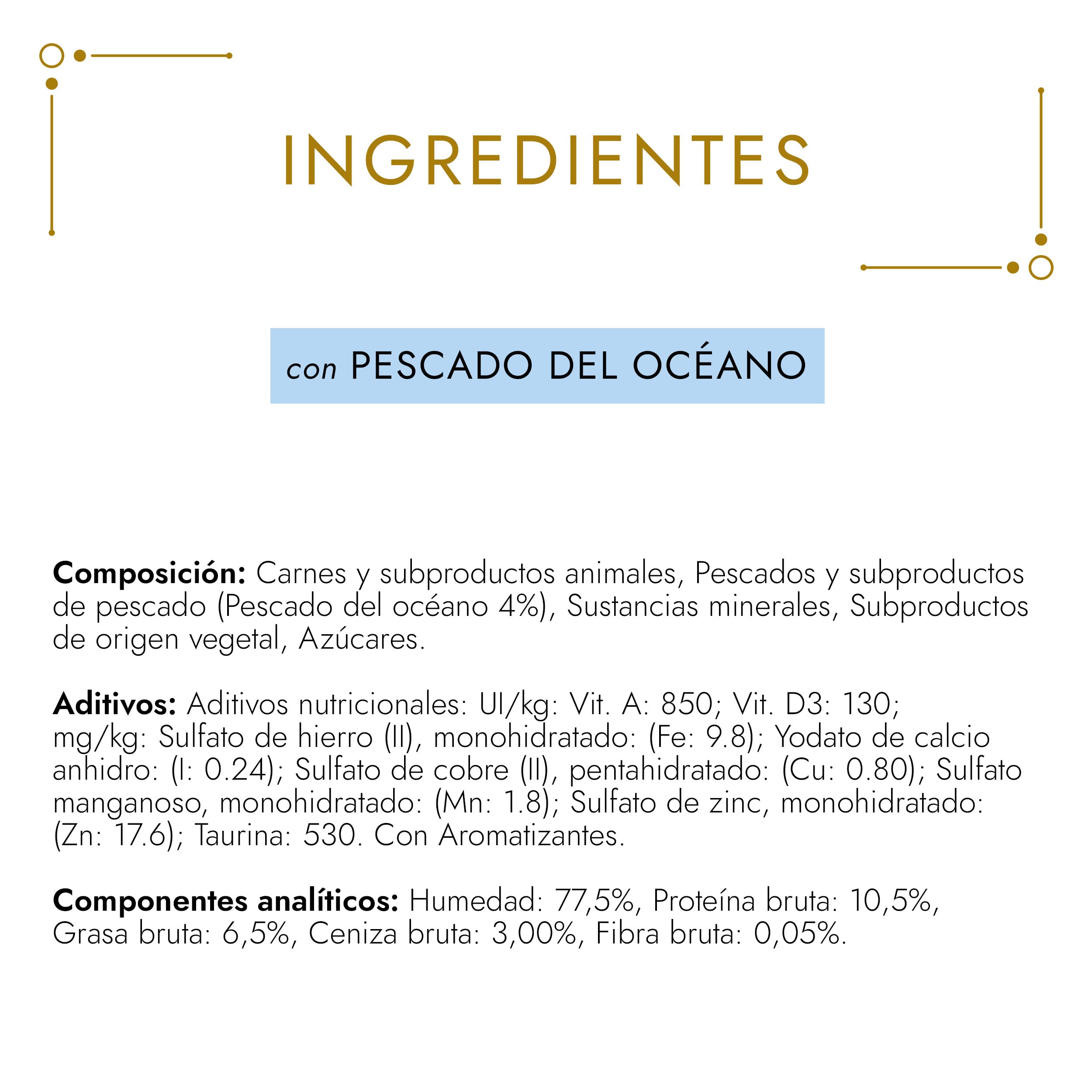 GOURMET Gold Mousse, Comida Húmeda para Gato Adulto, Mousse de Pescado del Océano, Pack de 24 Latas de 85 g