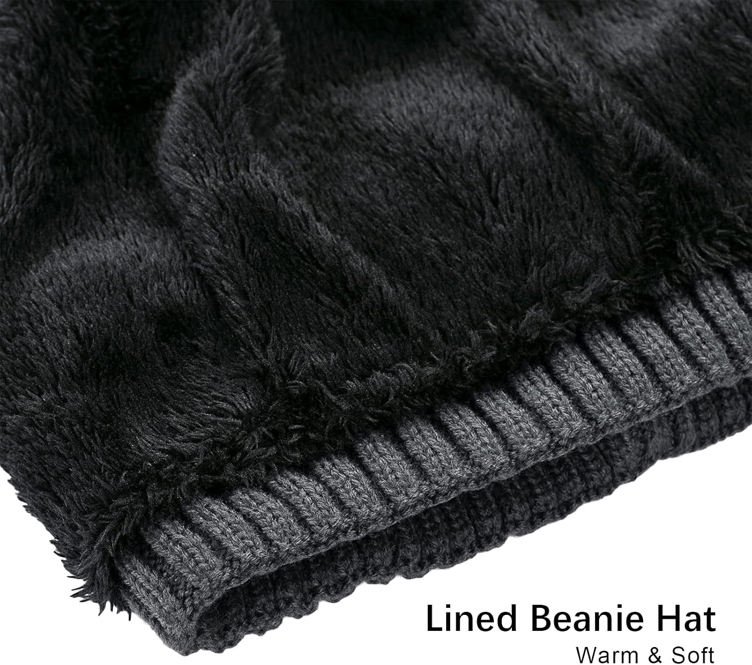 Vgogfly Lined Men Beanie Slouchy Knit Skull Cap Warm Stocking Hats Guys Women Striped Winter Beanie Hat - Image 4