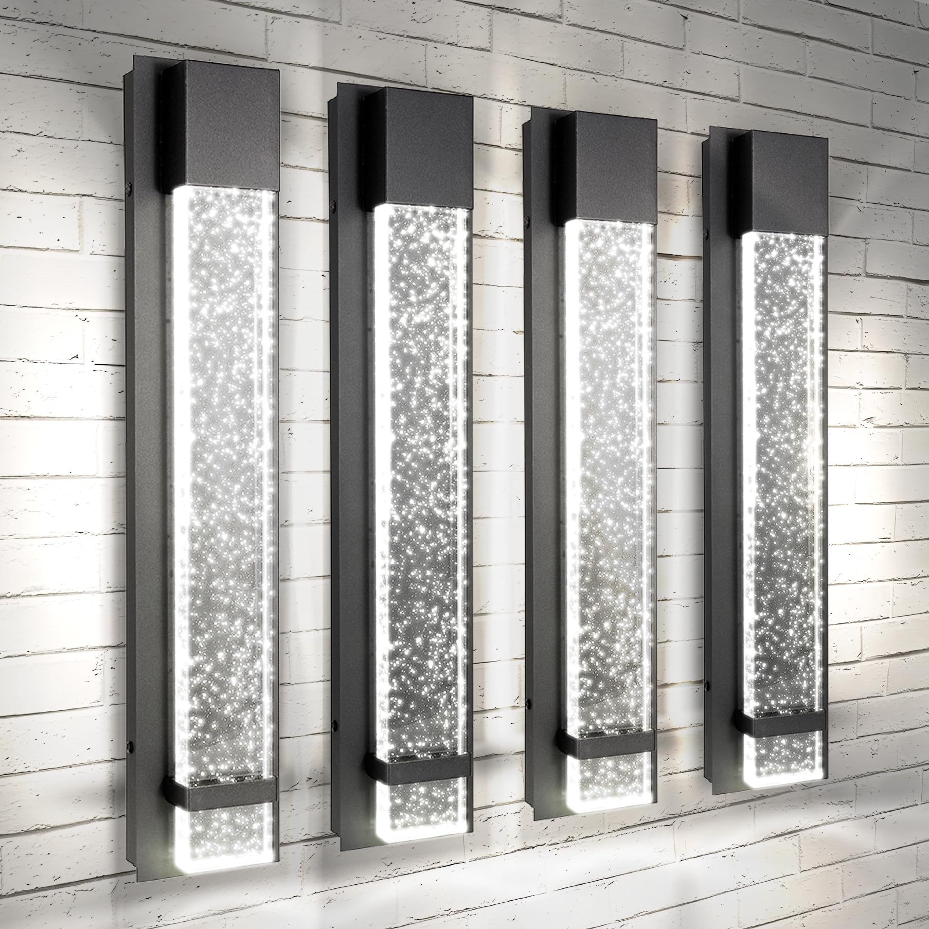 ASD LED 24" Bubble Glass Wall Light Fixture, Outdoor & Indoor Seeded Sconce | 3CCT, Waterproof, Dimmable, ETL Listed | 20W 600LM 3000-5000K 100-277V |