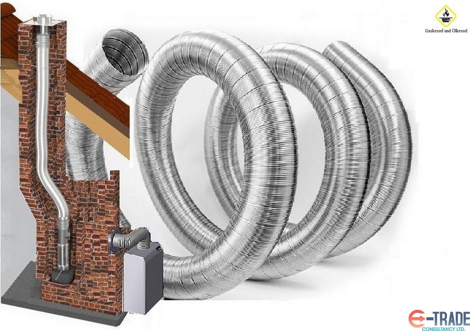 Wellrohr flexibel säurebeständiger Edelstahl Flexrohr V2A Handlauf Auspuff VA (Ø 200 mm, 1 Meter)