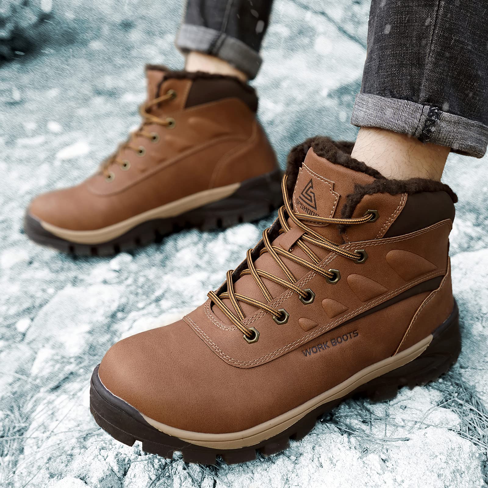 Warme Winterschuhe Herren Gefüttert Winterstiefel Wanderschuhe | Winterboots Trekkingschuhe Wanderschuhe Schneestiefel Winter Outdoor Boots Leicht Komfort Trekking