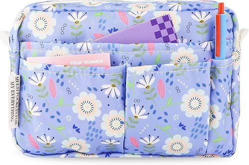 Miniatura 121 de Organizador multifuncional de cartera, bolsa de viaje impermeable con cremallera, estuche de almacenamiento de suministros de diario para cuadernos