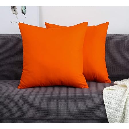 solid orange throw pillows