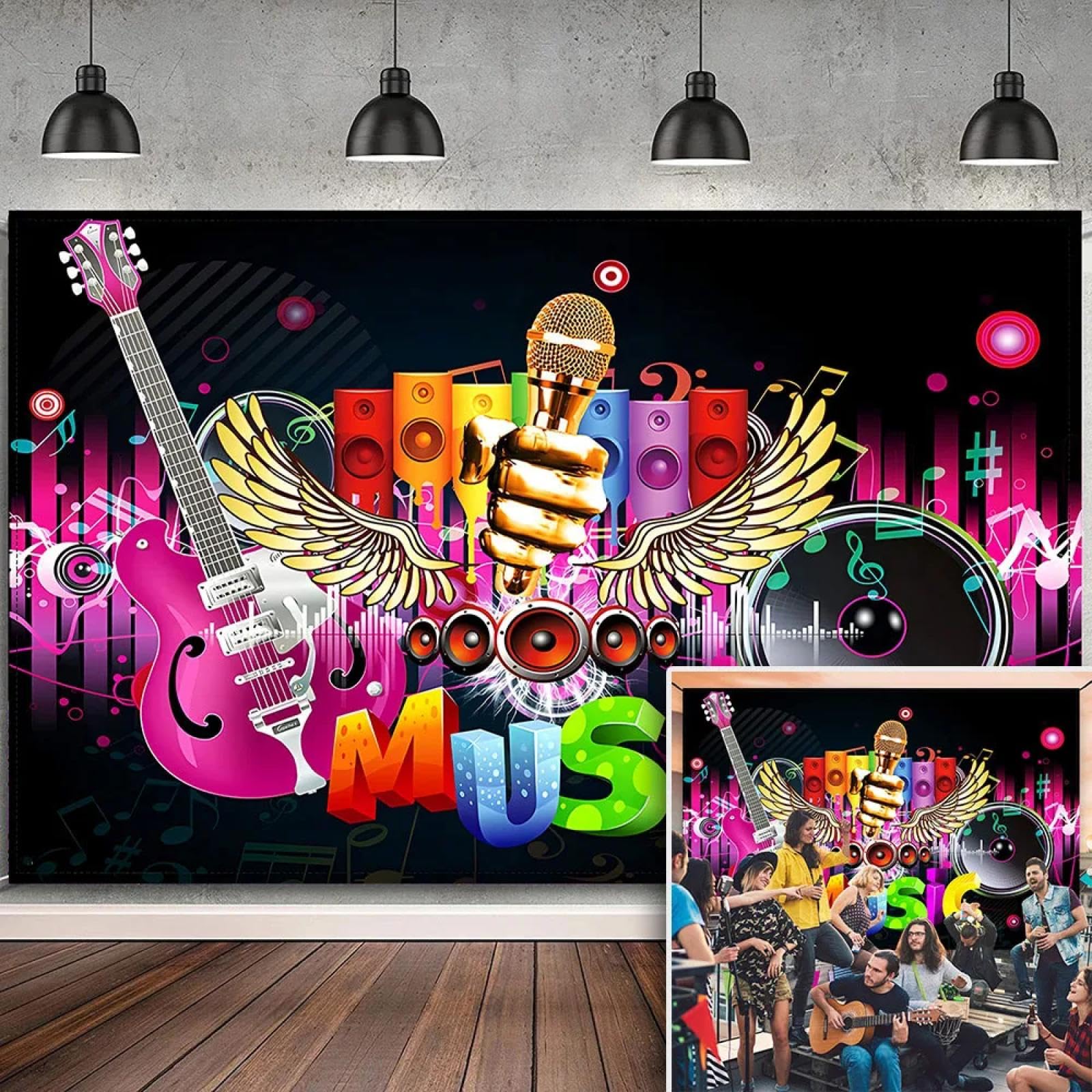 80er Jahre 90er Jahre Rock and Roll Musik Karaoke Party Hintergrund Wand Banner Dekor Poster Hintergrund Konzert Unterhaltung Bar Nachtleben Foto