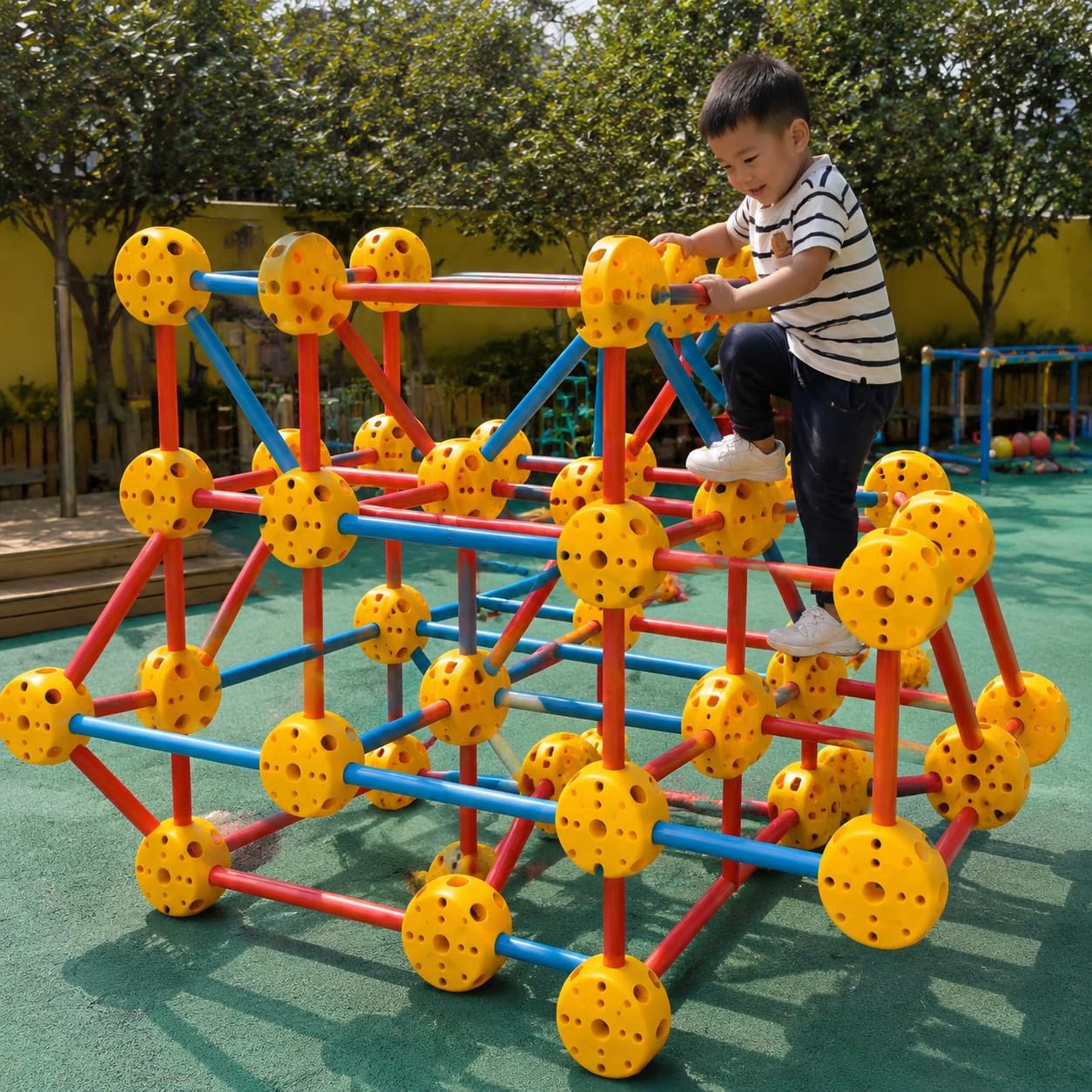 Klettergerüst Outdoor mit Rutsche, Spielturm für den Garten, 240 Teile, modulares Spielgerät für 3-6 Jahre, Modern, pädagogisch, körperför