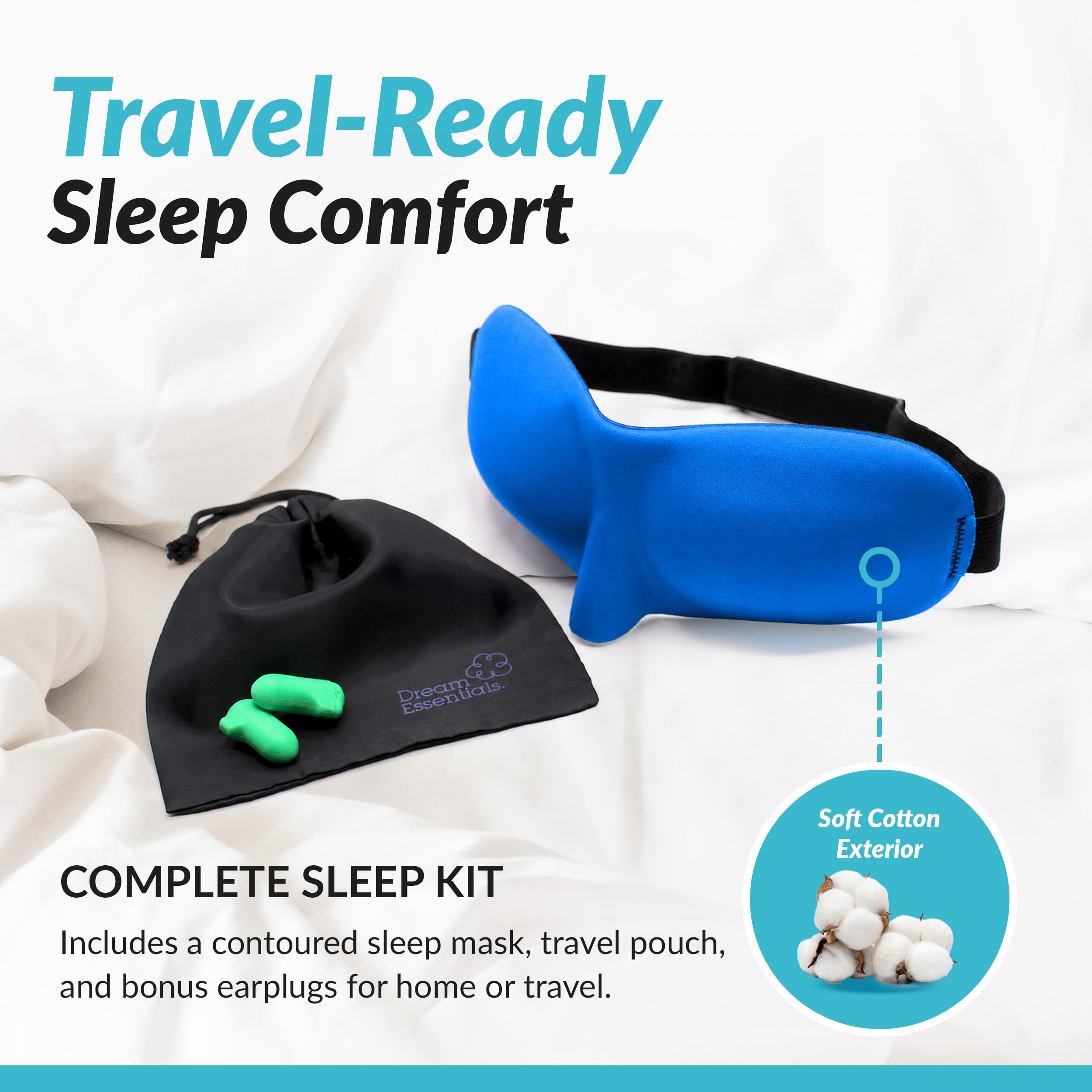 Dream Essentials® Sweet Dreams Kontur Schlafmaske blau