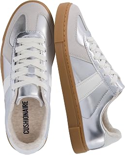 CUSHIONAIRE Bailey Womens Retro Sneaker -Classic Everyday Sneakers for Women with Sleek Rounded Toe and Memory Foam