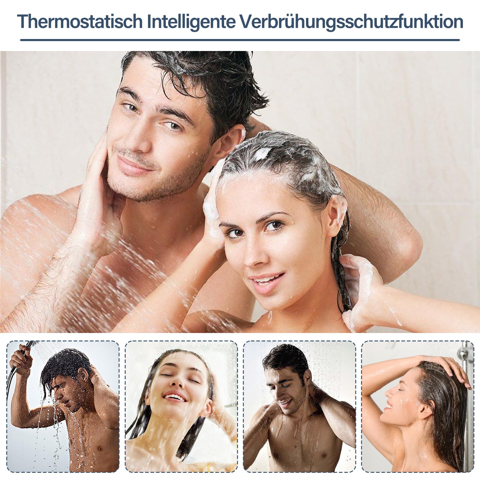 Badewannenarmatur Badewanne Thermostat Wasserhahn Wandmontage für Badezimmer Wannenarmatur Waschbecken Armatur Badarmatur Chrom