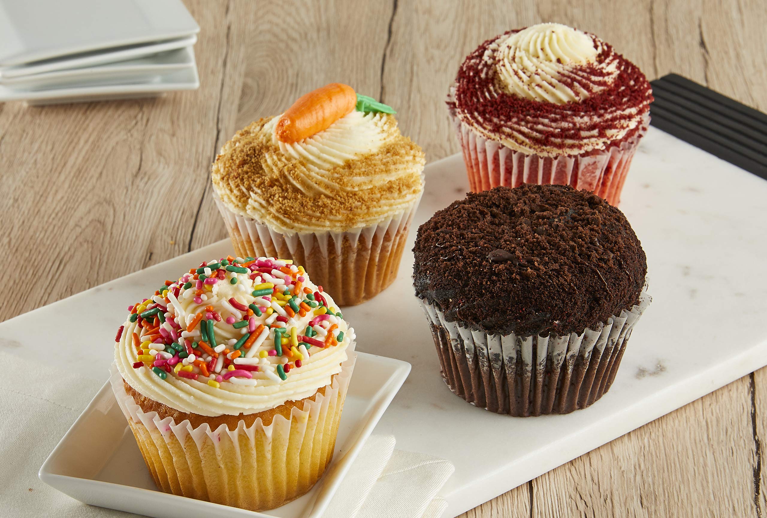 Bake Me A Wish! JUMBO Gourmet Assorted Cupcakes – Red Velvet, Chocolate  Crumb w/ filling, Confetti and Carrot – w/ Gift Box & Card - Buy Online -  158387059