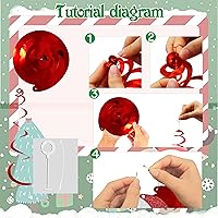 Vista 2 de 16 piezas de decoración de techo de cumpleaños de Navidad – 1er cumpleaños de Navidad – Remolinos colgantes de Navidad