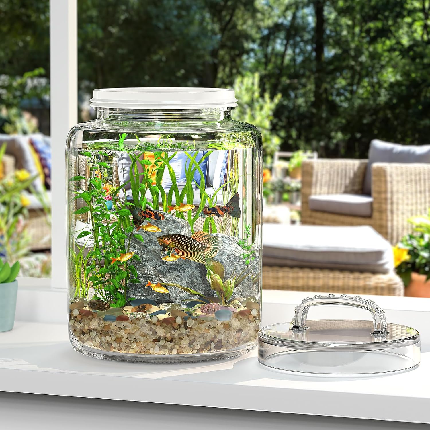 3 Gallon Glass Jar with Lid, Wide Mouth Large Glass Canister with lid, Super Large Cookie Jar for Food Storage, Sugar, Flour, Cookies,Dog Treats