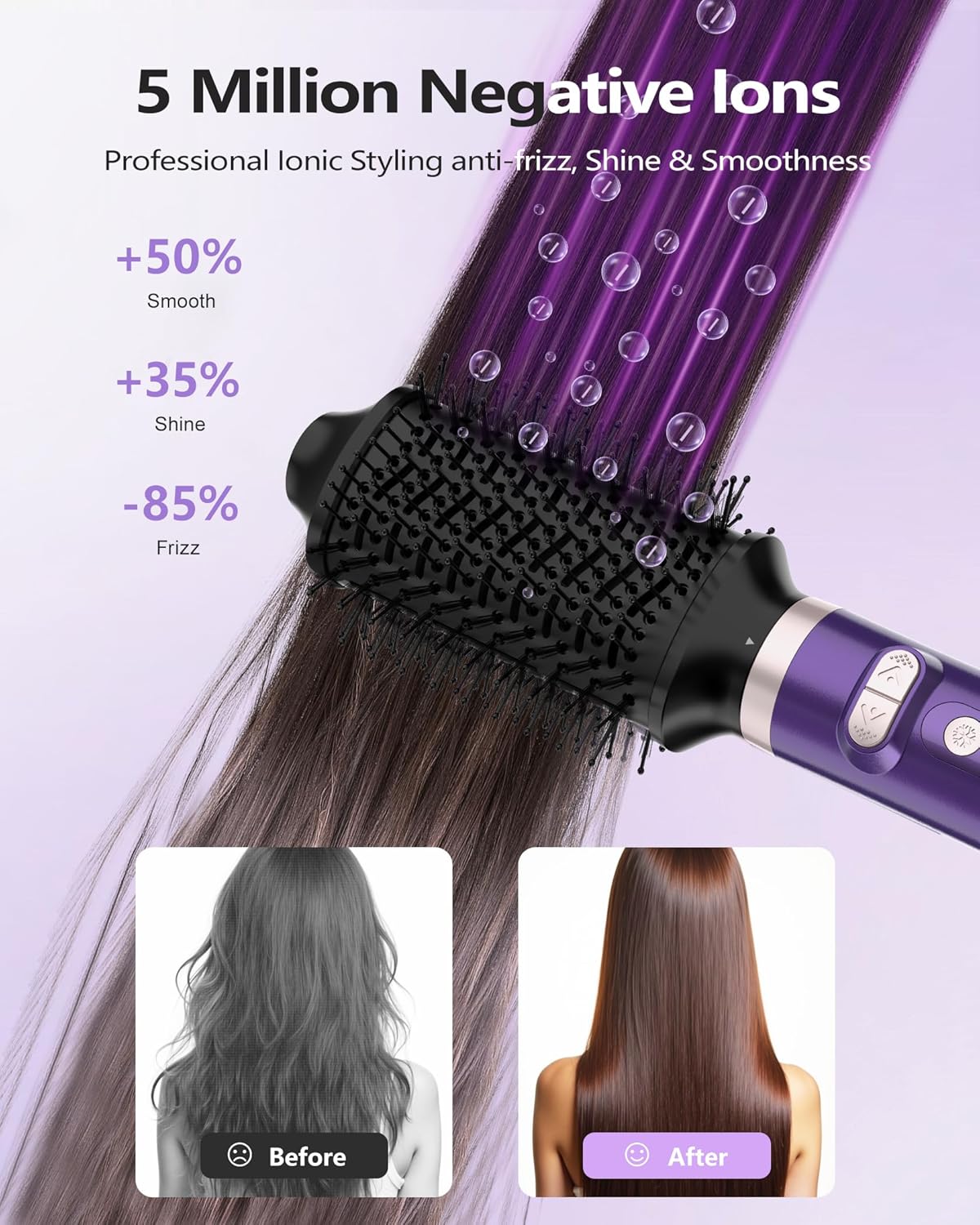 TASNEEM 7 in 1 Hot Air Styler with Auto-Wrap Curlers, Blow Dryer Brush, Ionic Hair Dryer, Straightener & Volumizing Brush, Styling Without Heat Damage, Travel Case, Frizz-Free Hair Styler - Image 5