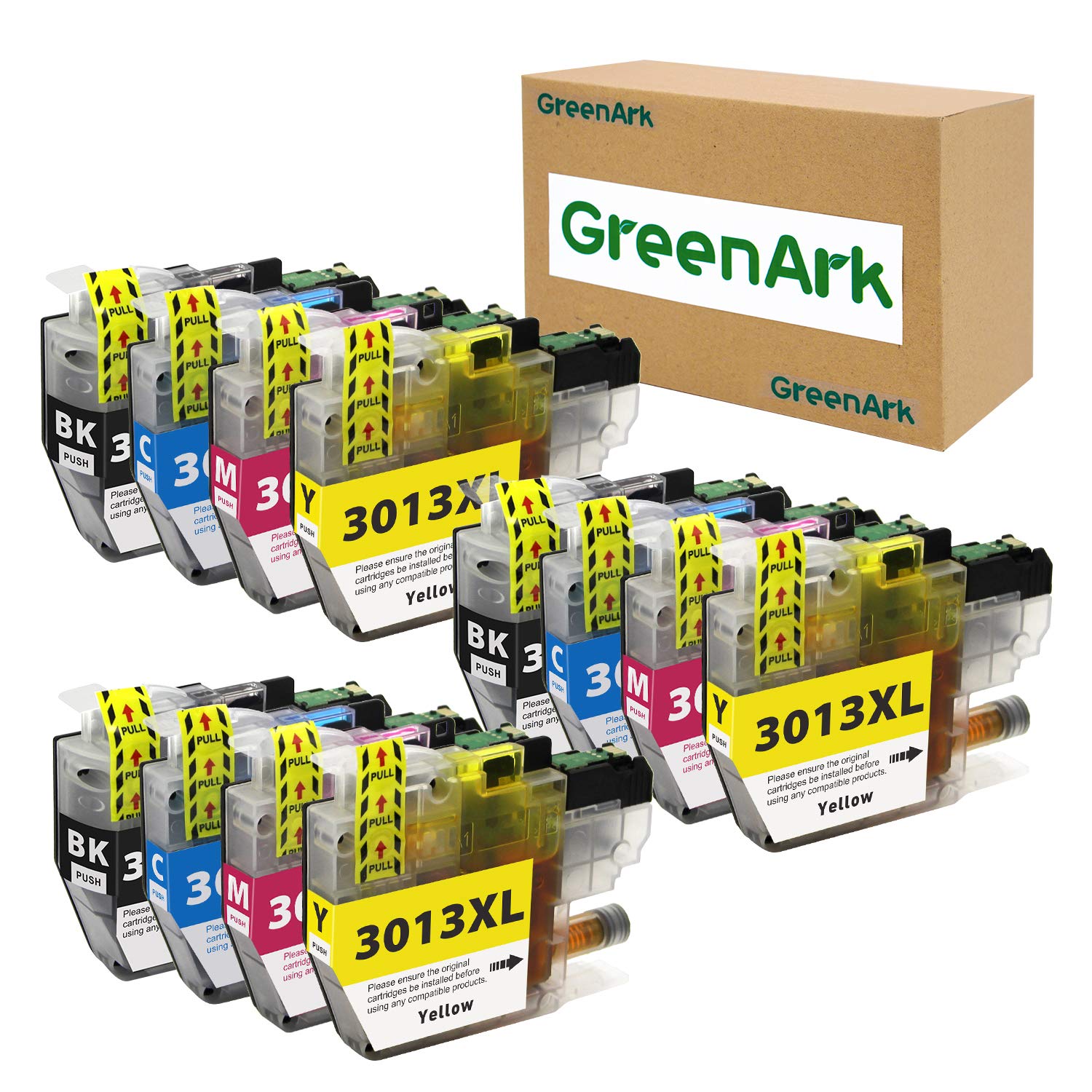 12 Pack Compatible Ink Cartridge Replacement for Brother LC3013 LC-3013 XL High Yield Ink Use for Brother MFC-J491DW, MFC-J497DW, MFC-J690DW, MFC-J895DW Printer (3 Black, 3 Cyan, 3 Magenta, 3 Yellow)