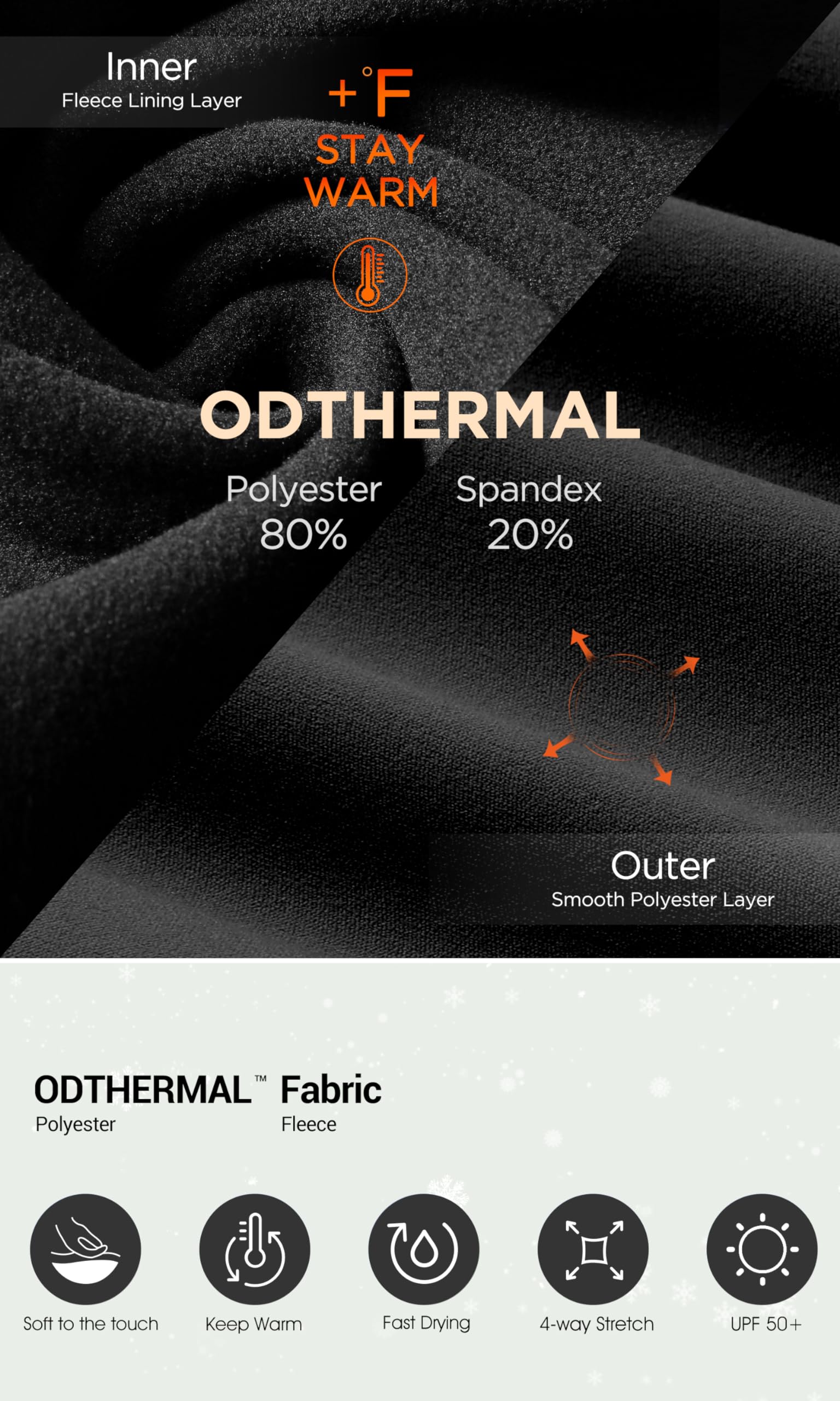 ODODOS ODTHERMAL Women's Fleece Lined 7/8 Length Yoga Pants with Pockets - 25