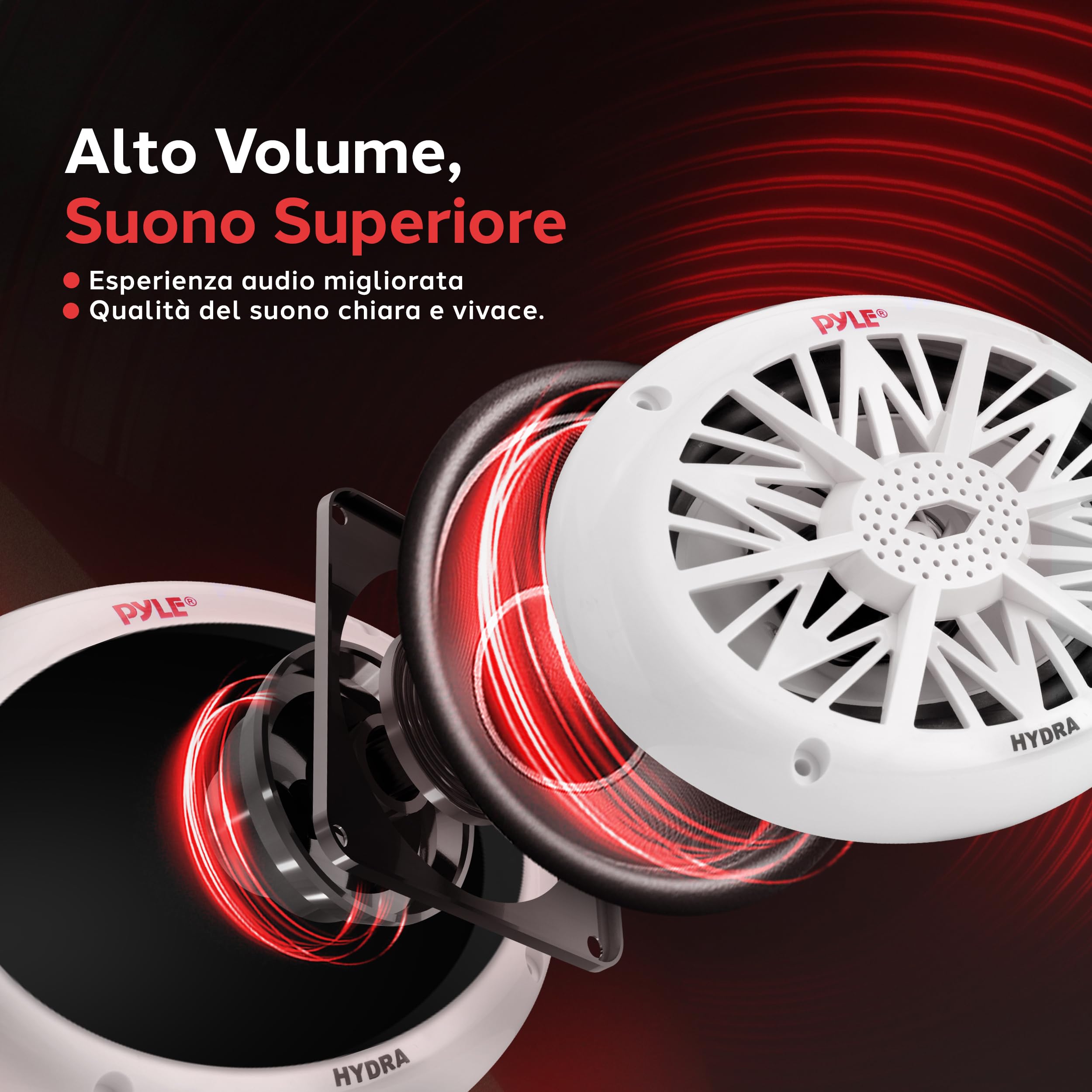 Pyle Altoparlanti Marini, 15x23 Cm 2 Vie Impermeabili 260 Watt Casse Audio, Stereo da Esterno per Barca e Veicoli Aperti, Speaker Bianchi