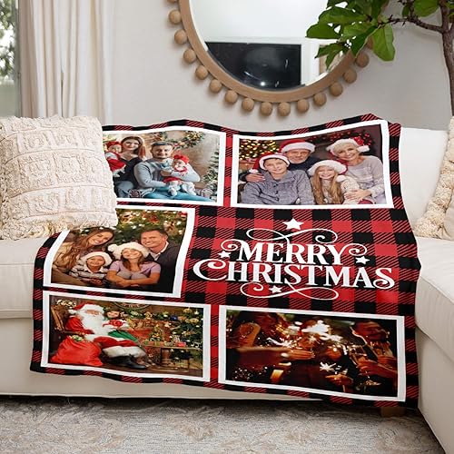 Miniatura 5 de Regalos personalizados para mamá para Navidad, mantas personalizadas con fotos, manta personalizada para papá, abuela, abuelo, regalos de fotos para