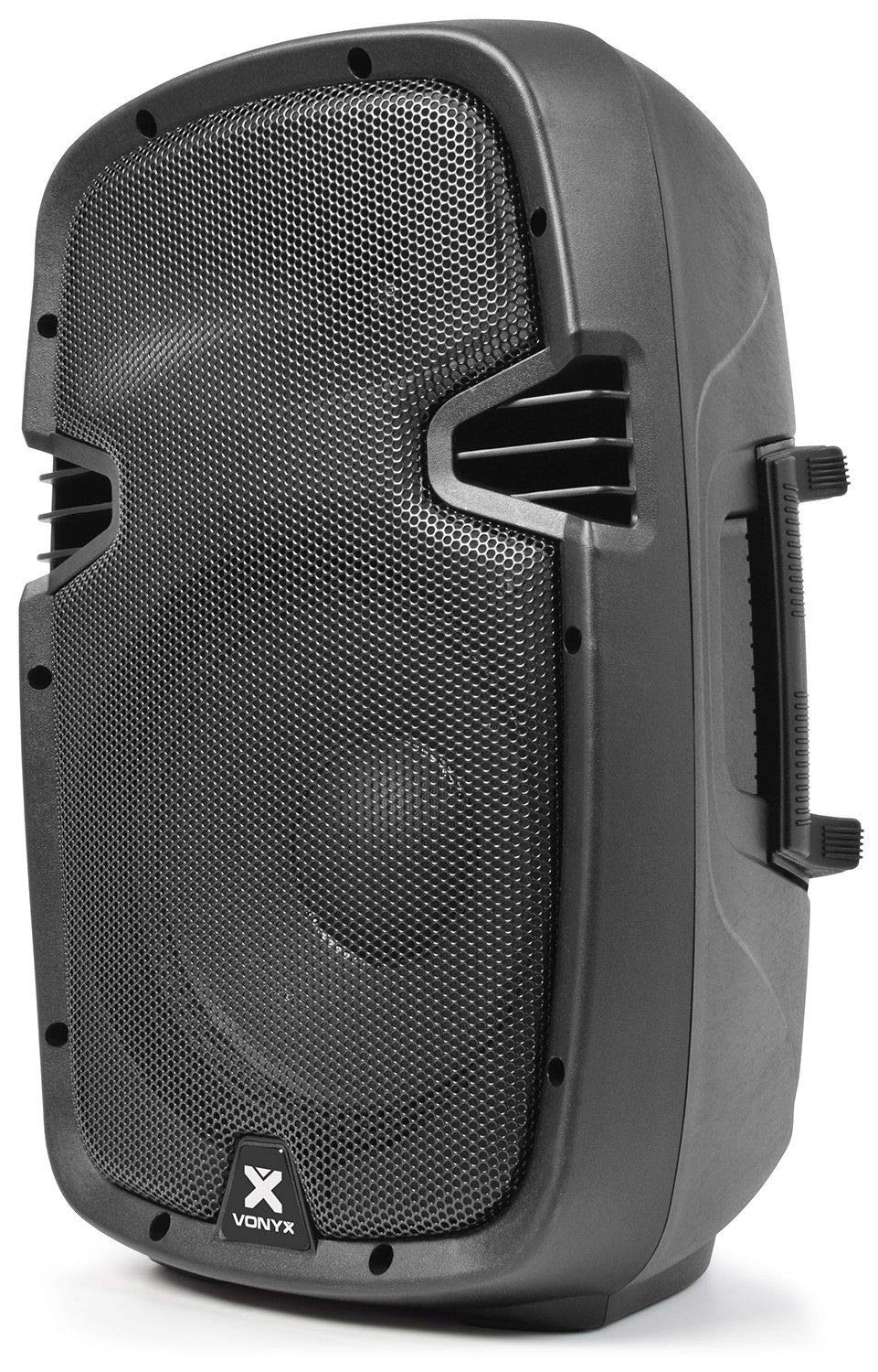 VONYX SPJ-1000AD Enceinte Active 10" 400 Watts, Enceinte Amplifiée, Sonorisation Professionnelle, Boitier ABS Solide, Haut-Parleur Mobile, Woofer 10 Pouces, Entrée Ligne Micro