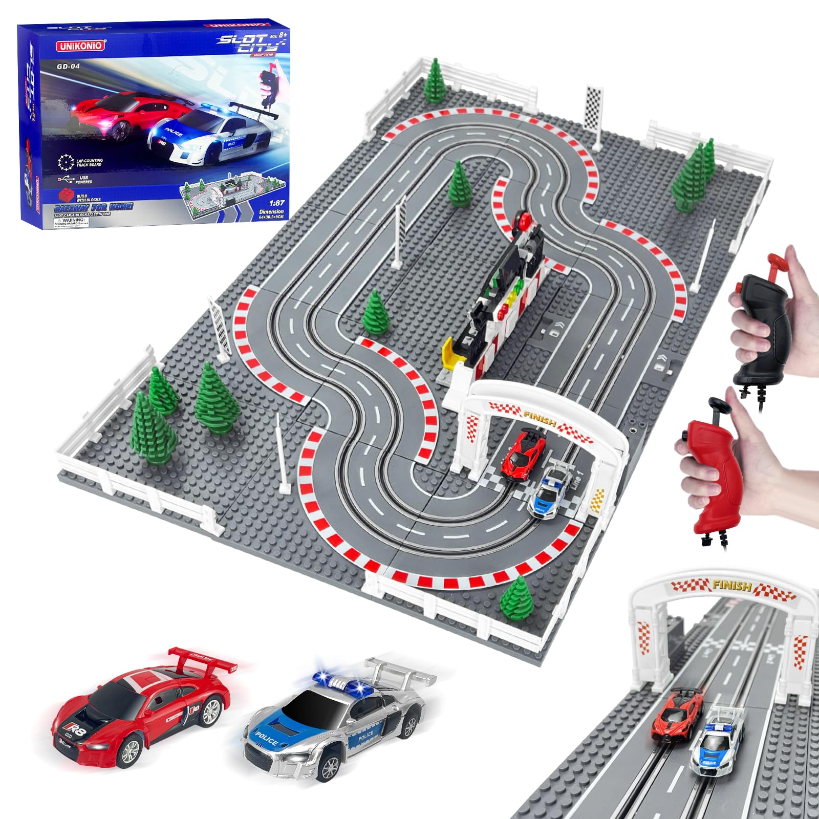 Amazon | UNIKONIO スロットカーレーストラックセット ラップ