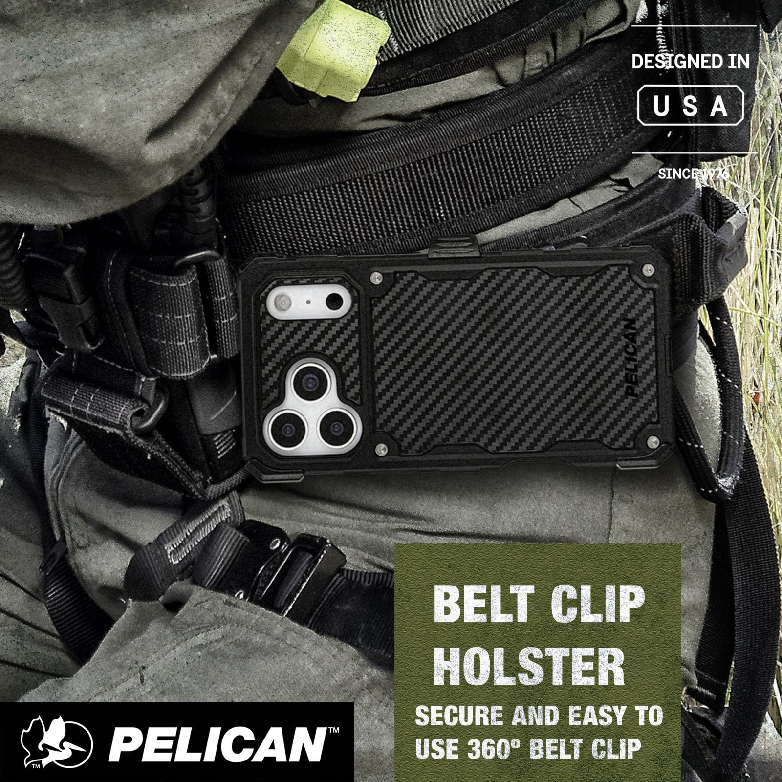 Pelican Shield - Funda para iPhone 17 Pro MAX [Compatible con MagSafe] Funda Resistente con protección contra caídas de Grado Militar de 24 pies - Funda de teléfono Resistente con Clip para cinturón