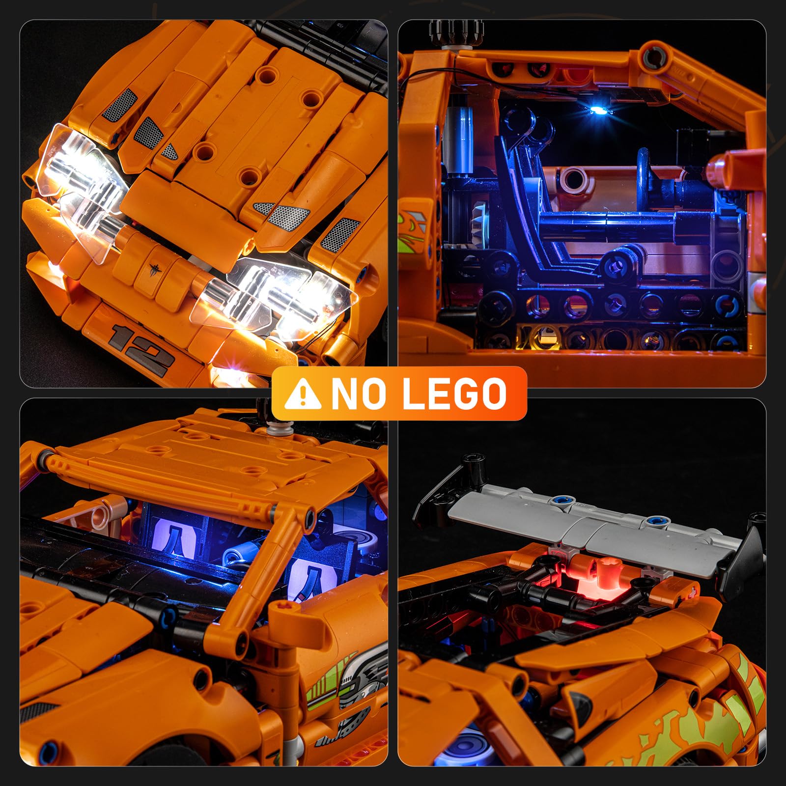 LIGHTAILING Juego de Luces para Lego-42204 Fast and Furious Toyota-Supra-MK4 - Kit de iluminación LED Compatible con el Modelo de Bloques de construcción Lego - Modelo No Incluido
