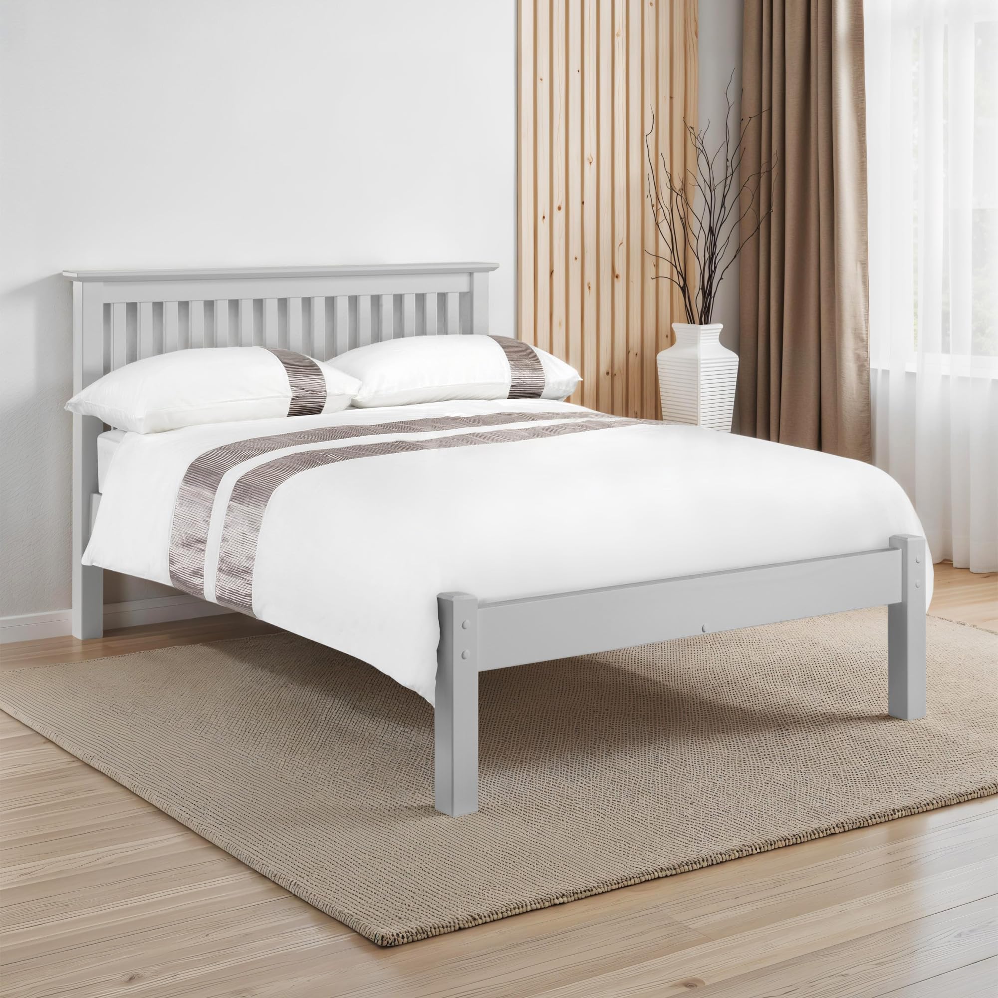 Julian Bowen Barcelona Double Dove Grey Low Foot End Bed Frame