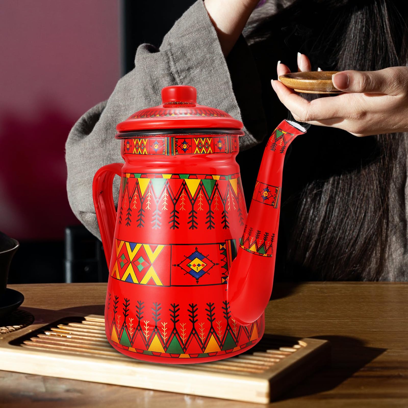 Bollitore Smaltato da Cucina Elegante, Pratico, per Induzione Rosso