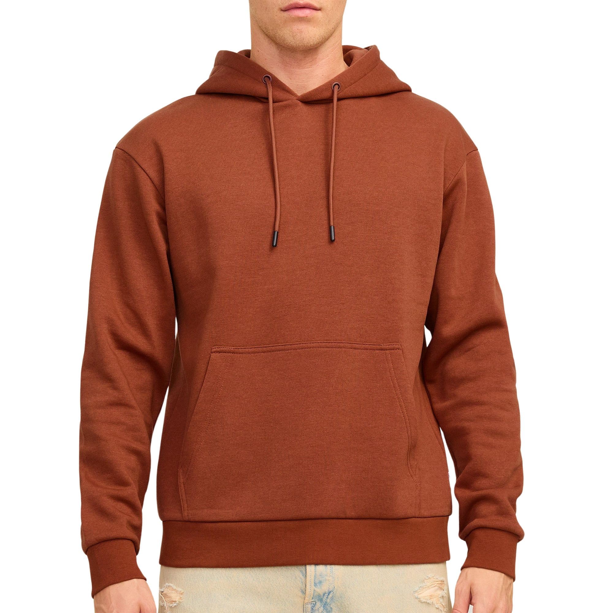 Jack & Jones Men's Mocha Bisque Jjebradley Sweat Hood Noos Sweatshirt, Extra Small