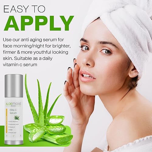 Miniatura 6 de Elite - Suero de vitamina C para rostro con ácido hialurónico, gel puro de aloe vera, aceite de vitamina E: suero reafirmante antienvejecimiento