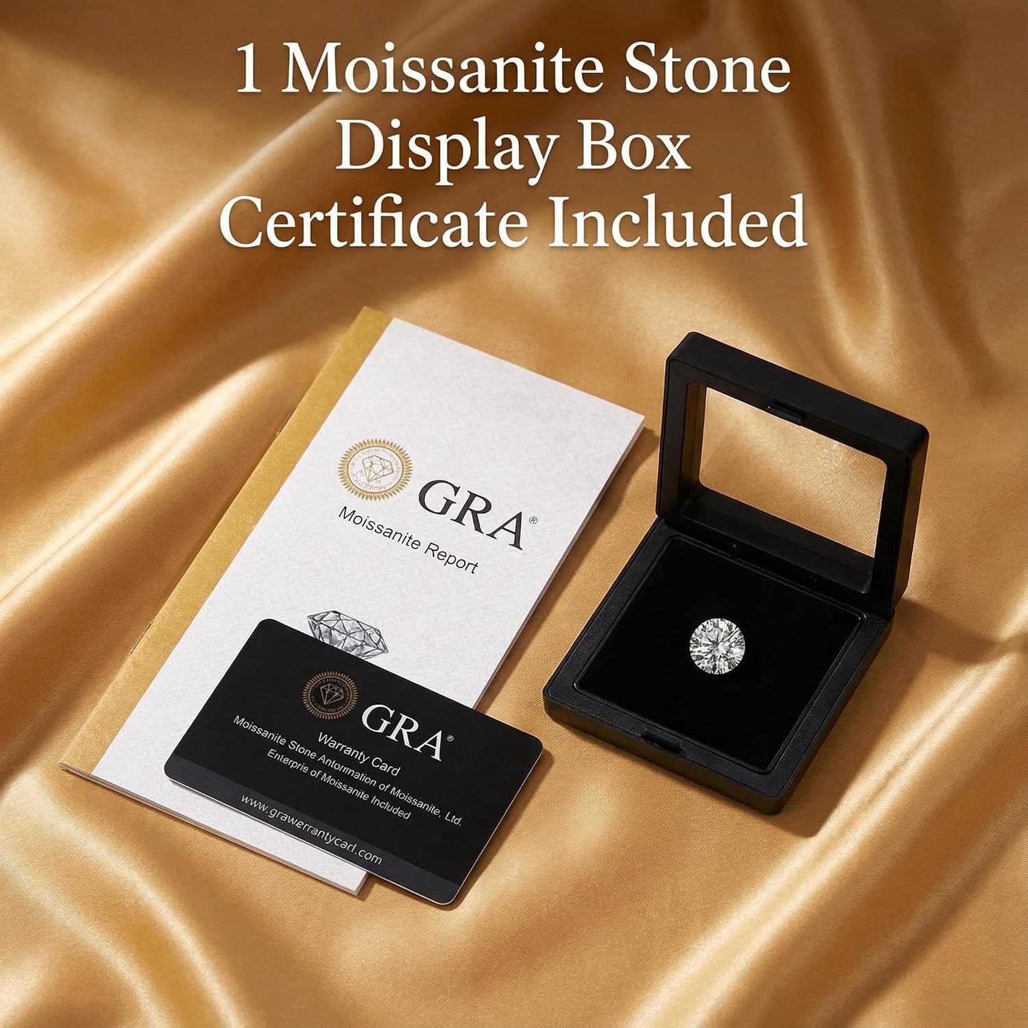 Moissanite Loose Stone, Lab Grown Simulated Diamond, D Color VVS1 Clarity Round Cut Gemstone 0.5ct-8.0ct with GRA Certificate for Rings, Pendants, Earrings & Jewelry Making Gift