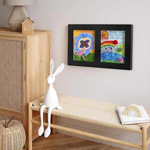 Miniatura 6 de Americanflat Marco de arte infantil de 8.5 x 11 pulgadas, marco de fotos deslizante de 8.5 x 11 pulgadas con capacidad para 25 obras de arte por