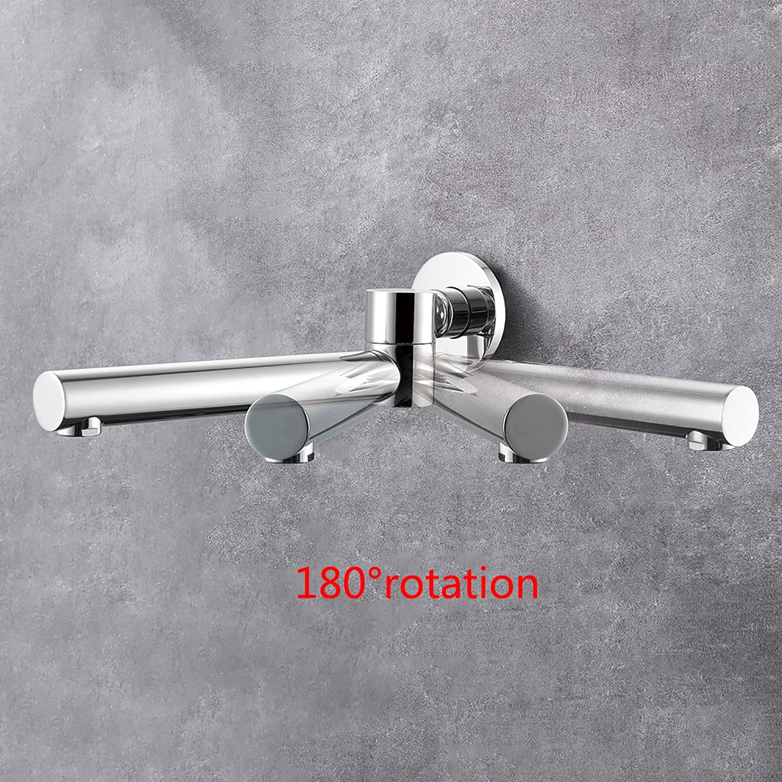 Bocca per Vasca da Bagno Rotazione di 180° Bocca Vasca Ottone Montaggio a Parete Bocca di Erogazione Vasca Tondo Bocca Erogazione Rubinetto Vasca, G1 / 2,Cromo