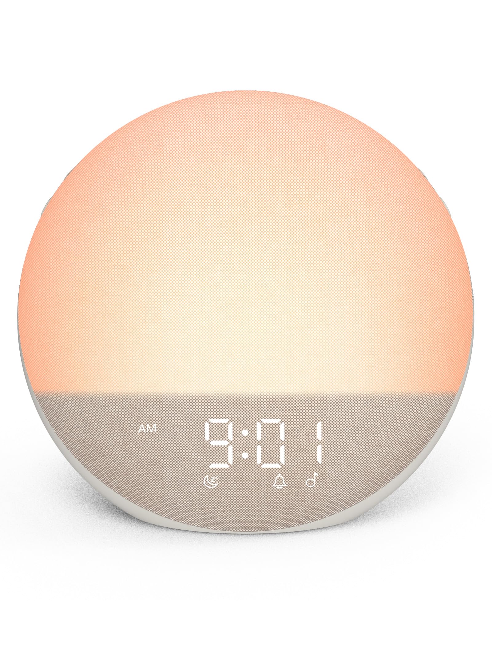 Odokee Reloj despertador Sunrise con máquina de sonido: luz de despertador suave y 7 sonidos de alarma para dormitorio, 3 modos de despertar y 32 niveles de volumen para masilla matutina sin estrés