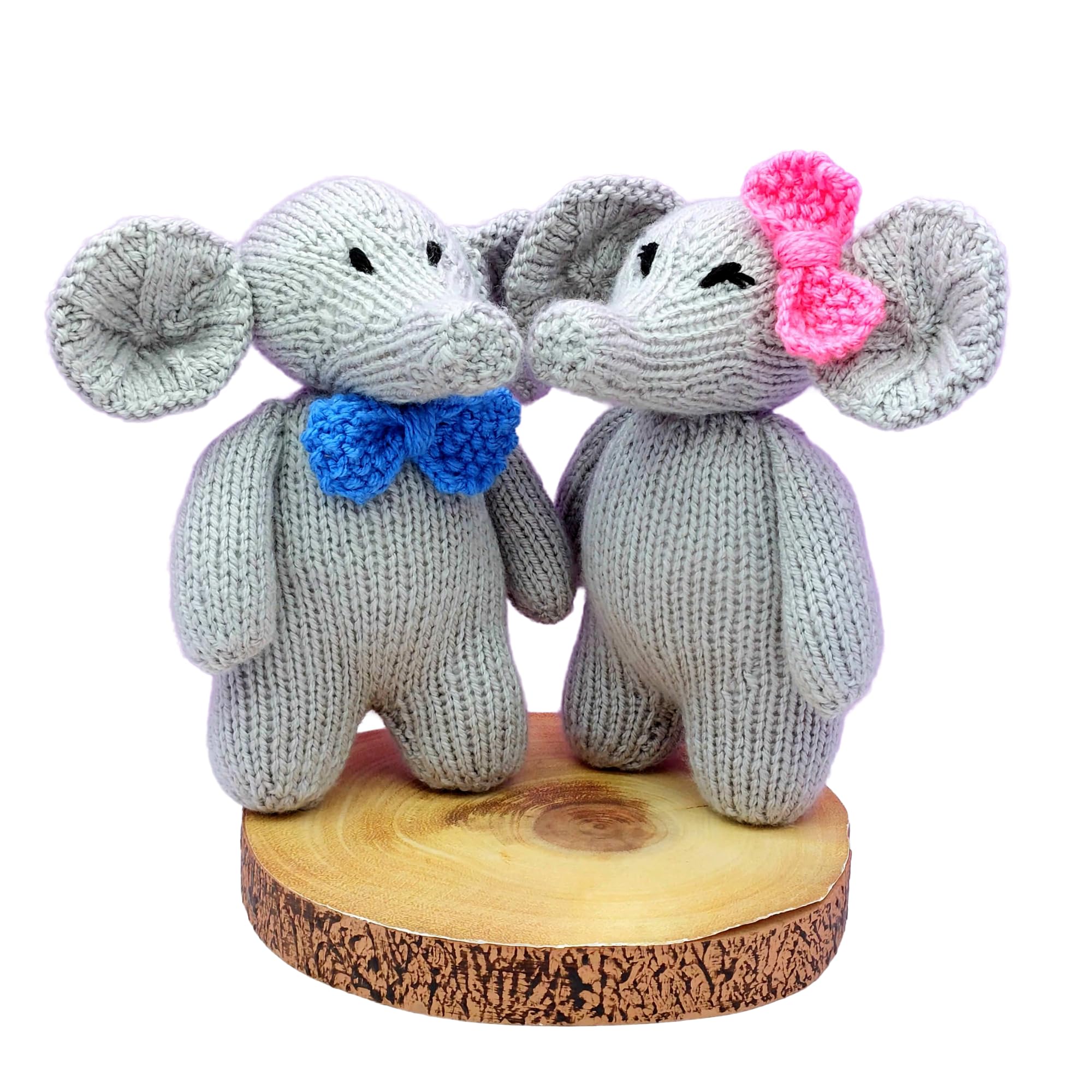 WeeWoollyWonderfuls Knitted Elephants Pattern - Printed Pattern Knitting Booklet - Elliott & Emily the Elephants