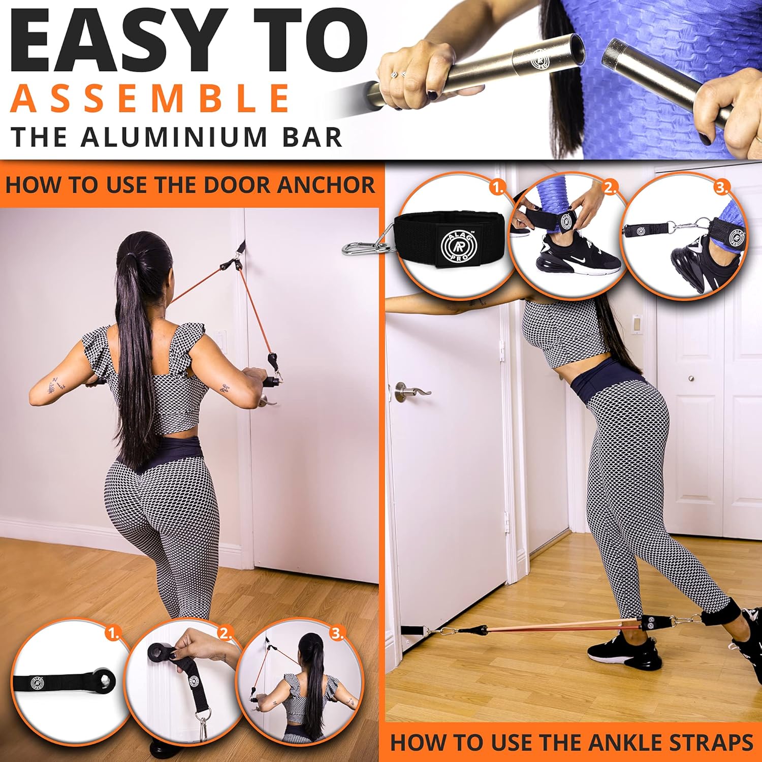 Pilates Bar Kit with Resistance Bands for Women & Men - Pilates Equipment for Home Workouts | Portable Exercise Bar with Adjustable Resistance Band for Body Fitness | Workout Bar - Gym Stick for Home : Sports & Outdoors